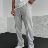 Manfinity EMRG Hombres Pantalones deportivos de cintura con cordon con costura detalle