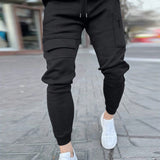 Manfinity Homme Pantalones De Cintura Con Cordon De Color Solido Para Hombres Con Bolsillos Y Punos Elasticos