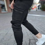 Manfinity Homme Pantalones De Cintura Con Cordon De Color Solido Para Hombres Con Bolsillos Y Punos Elasticos