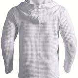 Manfinity Homme Sudadera Con Capucha Y Media Cremallera Para Hombre Con Textura Solida Y Cordon