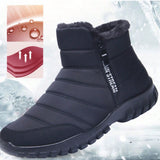 Botas De Nieve Para Hombre, Zapatos De Invierno, Botines Sin Cordones Con Cremallera Lateral, Antideslizantes, Resistentes Al Agua, Zapatillas De Deporte Totalmente Forradas Con Piel Para Exteriores