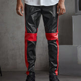 Manfinity EMRG Pantalones PU De Bloque De Color Para Hombre