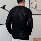 Manfinity Hypemode Jersey De Punto Para Hombres Con Huecos Y Mangas Largas Al Estilo De Una Chaqueta