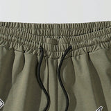 Manfinity EMRG Shorts Con Cintura Ajustable Y Estampado De Letras Para Hombres De Talla Extra Grande