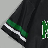 Manfinity Sporsity Conjunto De 2 Piezas Para Hombre - Camiseta A Rayas Con Diseno De Letra Y Hombro Caido Y Pantalones Cortos