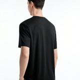 Manfinity Basics Camiseta De Punto Con Manga Corta Para Hombres De Color Solido Con Cuello Redondo