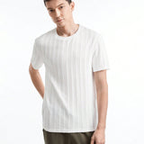 Manfinity Basics Camiseta De Punto De Manga Corta Con Cuello Redondo Para Hombre