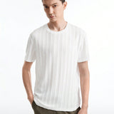 Manfinity Basics Camiseta De Punto De Manga Corta Con Cuello Redondo Para Hombre