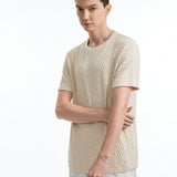 Manfinity Basics Playera De Manga Corta Para Hombre Con Cuello Redondo Y Textura Solida