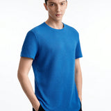 Manfinity Basics Camiseta De Manga Corta Con Cuello Redondo De Punto Para Hombre