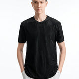 Manfinity Basics Camiseta De Manga Corta De Cuello Redondo De Punto Para Hombre