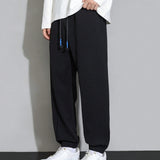 Pantalones De Chandal De Cintura Con Cordon Y Dobladillo Elastico Para Hombre