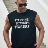 Manfinity Homme Camiseta De Tirantes Con Letra Impresa De Moda Casual Para Hombre De Talla Grande