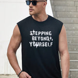 Manfinity Homme Camiseta De Tirantes Con Letra Impresa De Moda Casual Para Hombre De Talla Grande