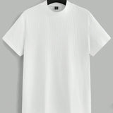 Manfinity Basics Camiseta Casual De Para Hombre Con Cuello Alto Y Tejido Solido