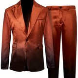 Manfinity AFTRDRK Conjunto De Blazer De Manga Larga Y Pantalones Degradados Para Hombres