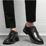 Zapatos Para Hombre De Negocios, Impermeables, Resistentes Al Deslizamiento, Versatiles, Transpirables, Color Negro, Adecuados Para Oficina, Ropa Casual, Trabajo Y Presentaciones