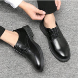 Zapatos Para Hombre De Negocios, Impermeables, Resistentes Al Deslizamiento, Versatiles, Transpirables, Color Negro, Adecuados Para Oficina, Ropa Casual, Trabajo Y Presentaciones