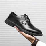 Zapatos Para Hombre De Negocios, Impermeables, Resistentes Al Deslizamiento, Versatiles, Transpirables, Color Negro, Adecuados Para Oficina, Ropa Casual, Trabajo Y Presentaciones