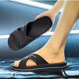 Pantuflas De Playa Casuales De Moda Negras De Verano Plus Size Para Hombres, Chanclas De Dedo Para El Hogar De Gran Tamano