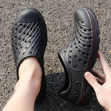 Sandalias Huecas Transpirables Para Hombres Con Suela Suave Antideslizante, Zapatos Casuales De Verano Para Playa