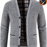 Chaqueta De Punto Casual Elegante Con Cuello En V Para Hombres En Primavera, Otono E Invierno