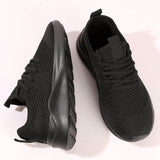 Zapatos Deportivos Para Hombre, Moda, Transpirables Y Resistentes Al Desgaste, Zapatos De Malla Para Correr Con Cordones, Zapatillas Casuales Ligeras Para Deportes Al Aire Libre En Negro