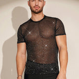 FeverCity Camiseta Transparente Para Hombre Con Diseno Brillante