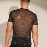 FeverCity Camiseta Transparente Para Hombre Con Diseno Brillante