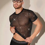 FeverCity Camiseta Transparente Para Hombre Con Diseno Brillante