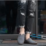 Zapatos Casuales Antideslizantes, Ligeros Y Transpirables De Costura Para Hombres Con Parte Superior De Microfibra, Para Caminar Y Conducir Al Aire Libre