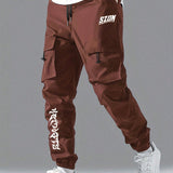 Pantalones Cargo Jogger Para Hombre Con Letras Impresas