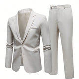 Manfinity Mode Conjunto De Pantalon Y Blazer Con Solapa Para Hombre Con Diseno De Pata De Gallo