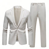 Manfinity Mode Conjunto De Pantalon Y Blazer Con Solapa Para Hombre Con Diseno De Pata De Gallo