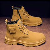 Zapatos De Senderismo De Elevador Para Hombre Con Resistencia Al Desgaste, Botas Casuales Amarillo De Alta Calidad
