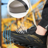 Zapatos De Trabajo Para Hombres Puntera De Acero Resistente Al Agua, Cordones En La Parte Delantera, Zapatos De Seguridad Con Puntera De Acero Ligeros Para Trabajos Industriales De Construccion