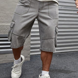 LEGND Shorts Jeans Cargo Con Diseno De Bigotes De Gato Para Hombre