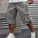 LEGND Shorts Jeans Cargo Con Diseno De Bigotes De Gato Para Hombre