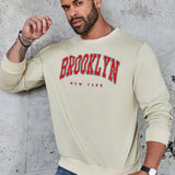 Manfinity Sporsity Sudadera Con Cuello Redondo Y Estampado De Letras De Talla Grande Para Hombres