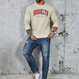 Manfinity Sporsity Sudadera Con Cuello Redondo Y Estampado De Letras De Talla Grande Para Hombres