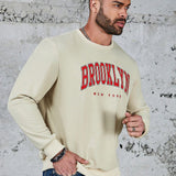 Manfinity Sporsity Sudadera Con Cuello Redondo Y Estampado De Letras De Talla Grande Para Hombres