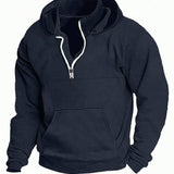 Manfinity Homme Sudadera Con Capucha De Media Cremallera Para Hombre Con Bolsillo Canguro Y Cremallera