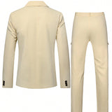 Manfinity Mode Conjunto De Chaqueta De Traje Para Hombre Y Pantalones De Traje Con Cuello De Muesca Y Cierre De Boton Simple