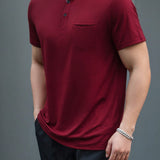 Manfinity Homme Camiseta Casual Redonda Del Cuello De Color Solido Para Hombre