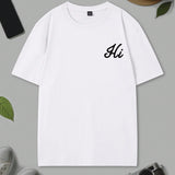Manfinity Hypemode Camiseta De Manga Corta Con Estampado De Letras De Talla Grande Para Hombres Y Pantalones Cortos