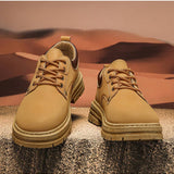 Zapatos De Hombre Bull Ryder Estilo De Primavera 2024 Nuevos Botas De Trabajo Al Aire Libre De Corte Bajo Con Cabeza Grande Y Color Amarillo