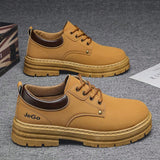 Zapatos De Hombre Bull Ryder Estilo De Primavera 2024 Nuevos Botas De Trabajo Al Aire Libre De Corte Bajo Con Cabeza Grande Y Color Amarillo
