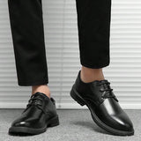 Zapatos Para Hombre De Negocios, Impermeables, Resistentes Al Deslizamiento, Versatiles, Transpirables, Color Negro, Adecuados Para Oficina, Ropa Casual, Trabajo Y Presentaciones