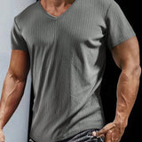 Manfinity Homme Camiseta De Hombre De Manga Corta Con Cuello En V