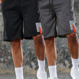 Manfinity Hypemode Shorts Con Parches De Letras Para Talla Grande Para Hombres (paquete De 2)